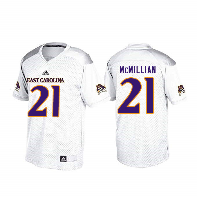 Men #21 Ja'Quan McMillian ECU Pirates College Football Jerseys Sale-White